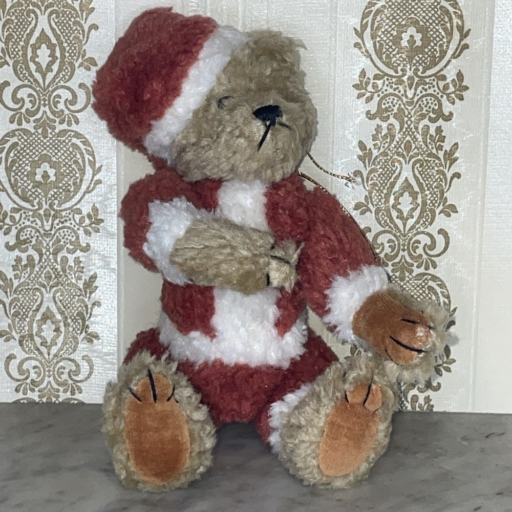 Retired Posable 1999 Sandy Claus Boyd's Bears‎ Christmas Holiday Bear Santa Hat